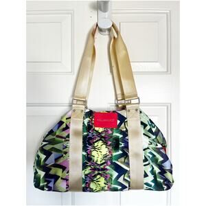 Custo Cotton Blend Abstract Graphic Shoulder Bag Tote